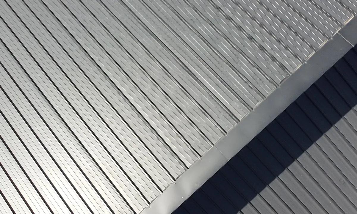 Techo negro de panel sandwich en vivienda